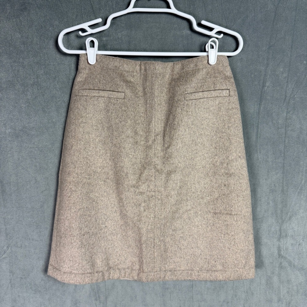 NWOT Ann Taylor Wool Blend Mini‎ Skirt Tan Chic Size 0 Academia